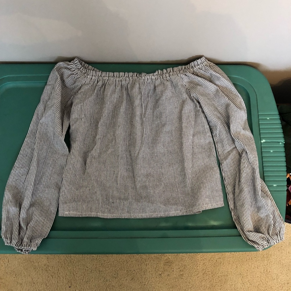 Striped Brandy Melville off the shoulder top